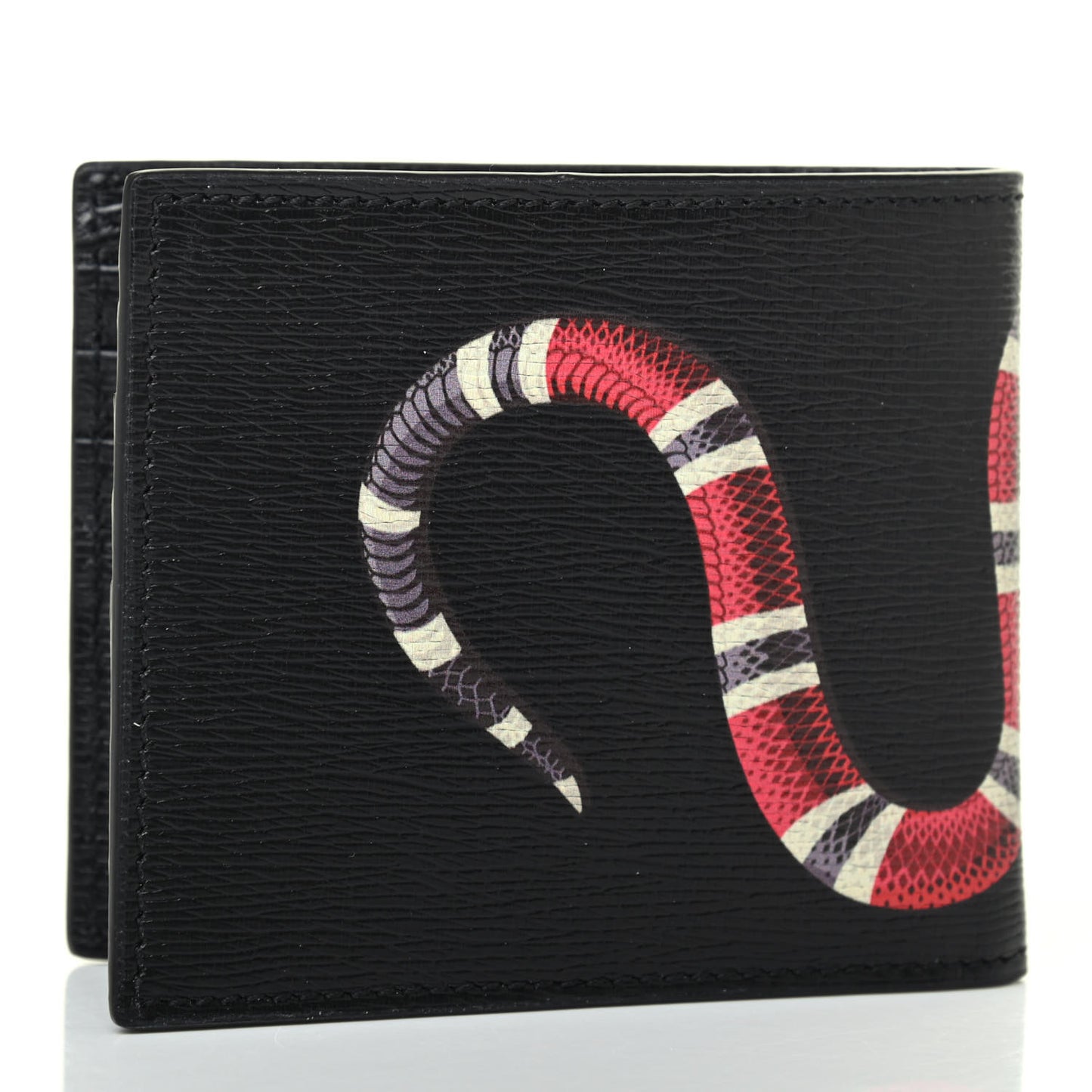 Shangai Calfskin Kingsnake Bi-Fold Wallet Black
