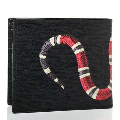 Gucci Shangai Calfskin Kingsnake Bi-Fold Wallet Black 3 of 4