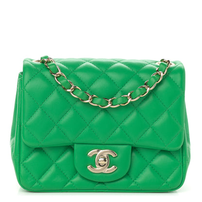 Chanel Lambskin Quilted Mini Square Flap Green 1 of 14