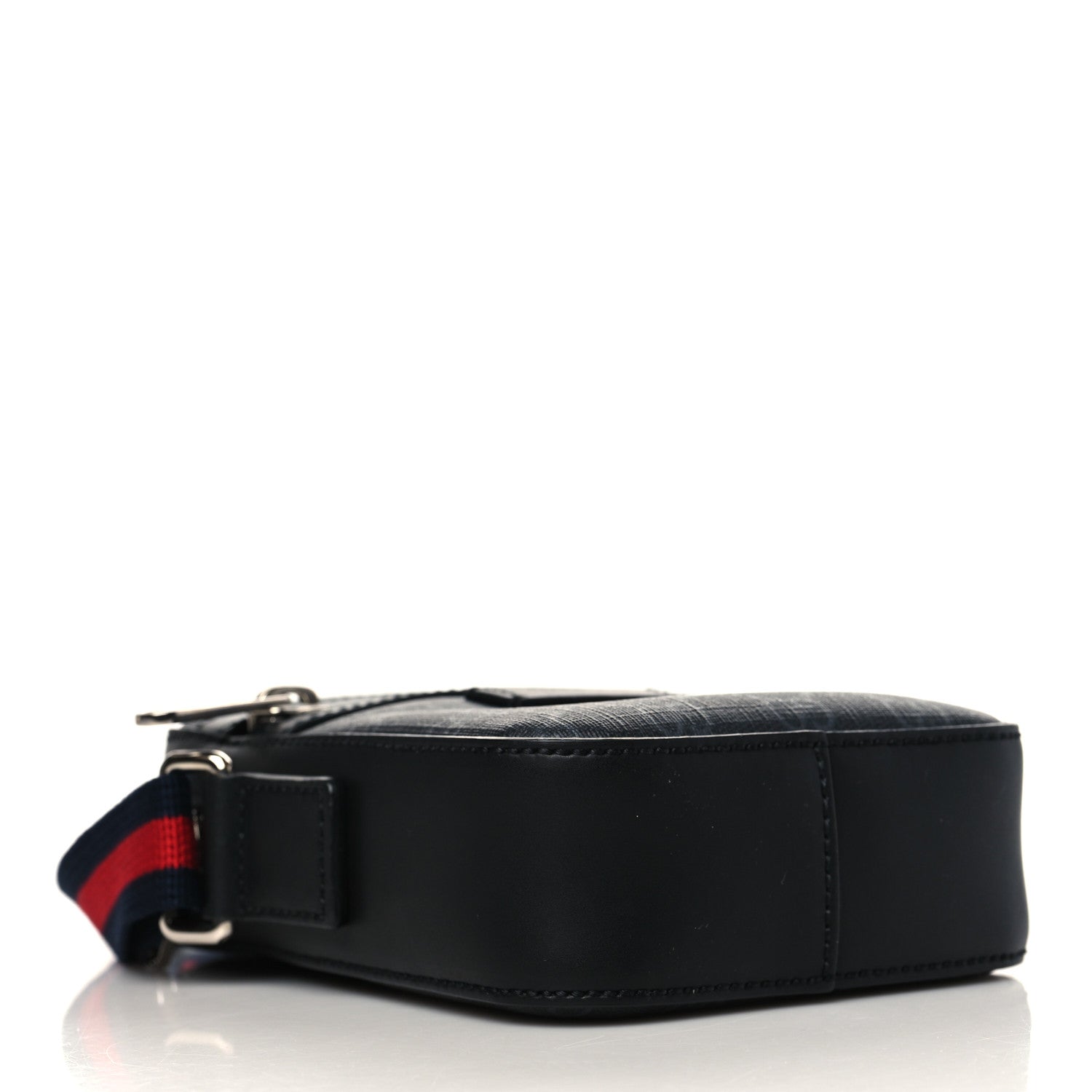 Gucci GG Supreme Monogram Appia Calfskin Web Small Camera Messenger Bag Black Grey 4 of 6