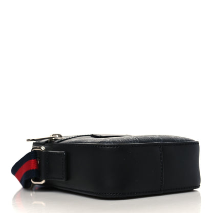 Gucci GG Supreme Monogram Appia Calfskin Web Small Camera Messenger Bag Black Grey 4 of 6