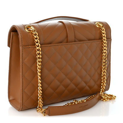 Saint Laurent Grain De Poudre Textured Mixed Matelasse Medium Triquilt Monogram Satchel Dark Natural 3 of 10