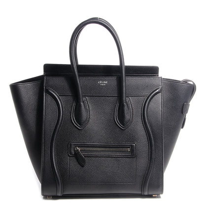 Celine Drummed Calfskin Mini Luggage Black 1 of 8