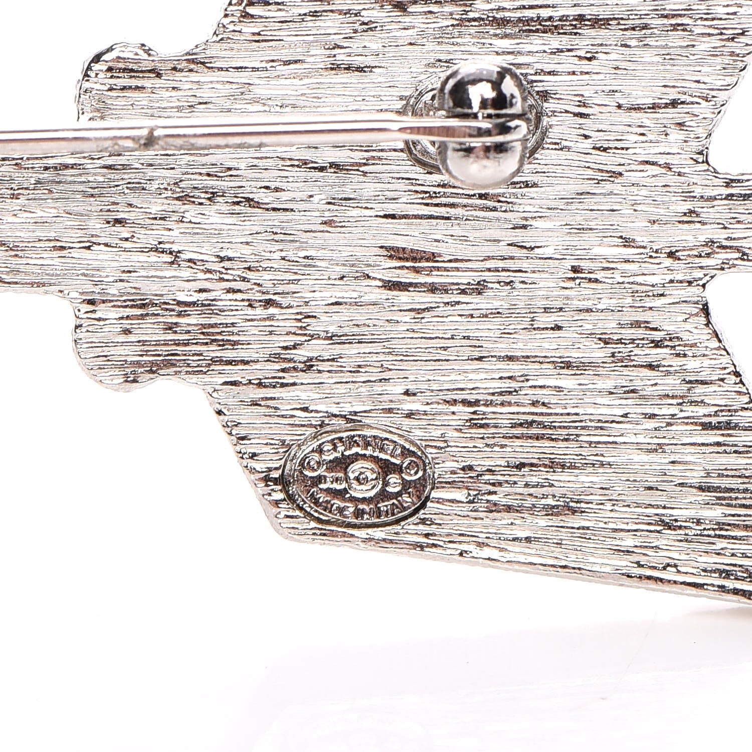 Chanel Crystal CC Arrow Brooch Silver 4 of 5