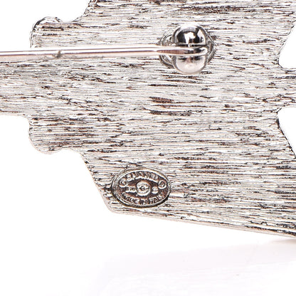 Chanel Crystal CC Arrow Brooch Silver 4 of 5