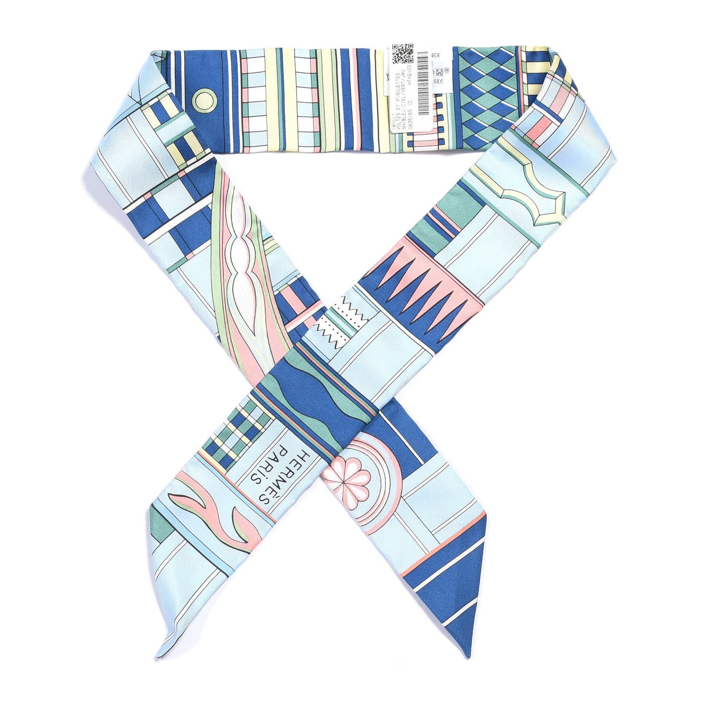 Silk Voltes Et Pirouettes Twilly Bleu Ciel Vert Jaune