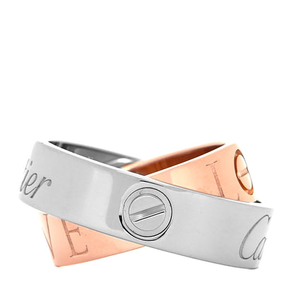Cartier 18K White Pink Gold 5.5mm Astro LOVE Ring 49 4.75 4 of 5