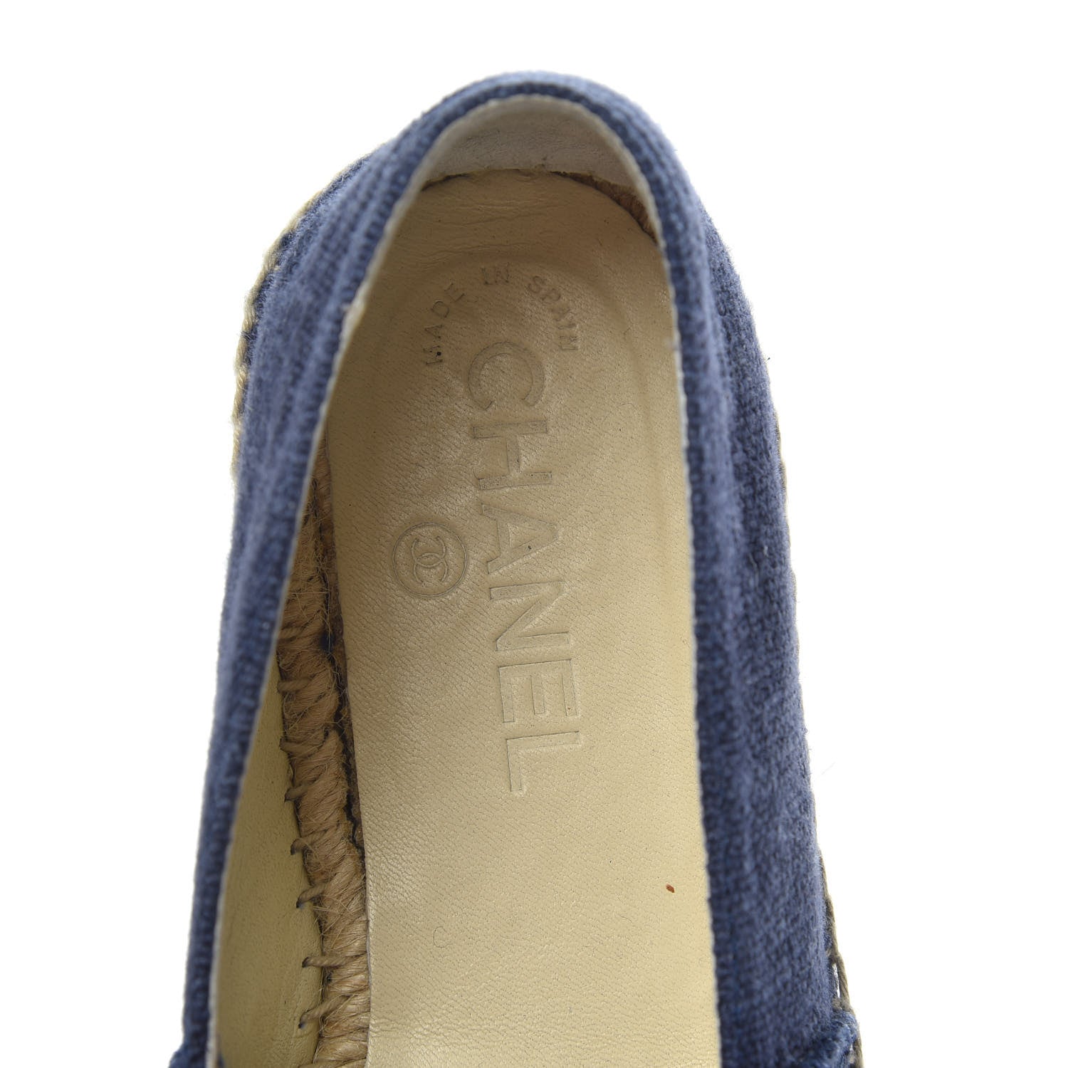 Chanel Linen CC Espadrilles 38 Blue Black 6 of 10