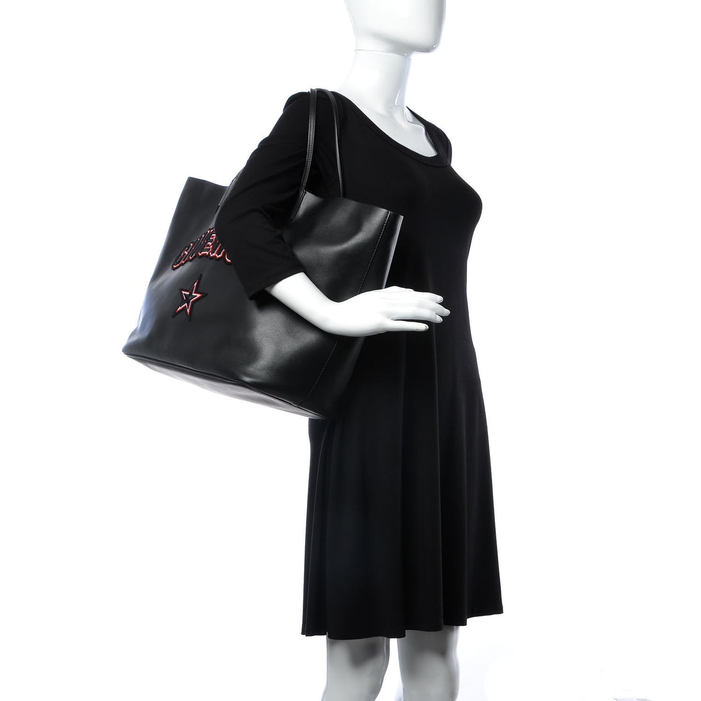 Calfskin Gothic Large Antigona Tote Black