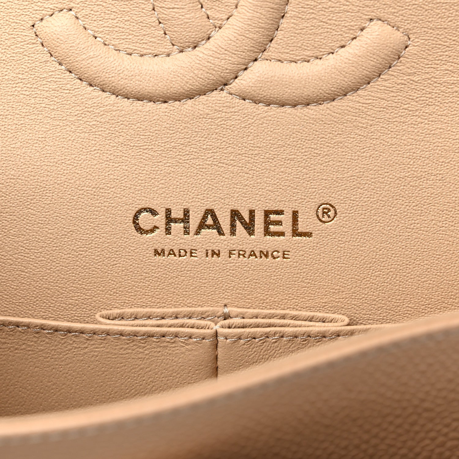 Chanel Caviar Quilted Medium Double Flap Beige 6 of 10
