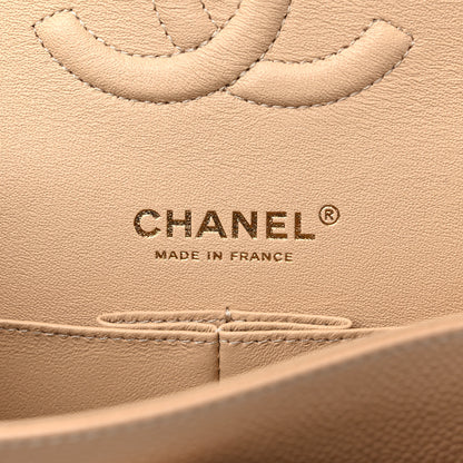 Chanel Caviar Quilted Medium Double Flap Beige 6 of 10