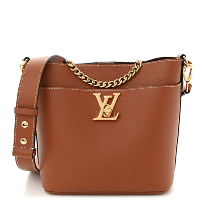 Louis Vuitton Calfskin Lock and Walk Bucket Cognac 1 of 10