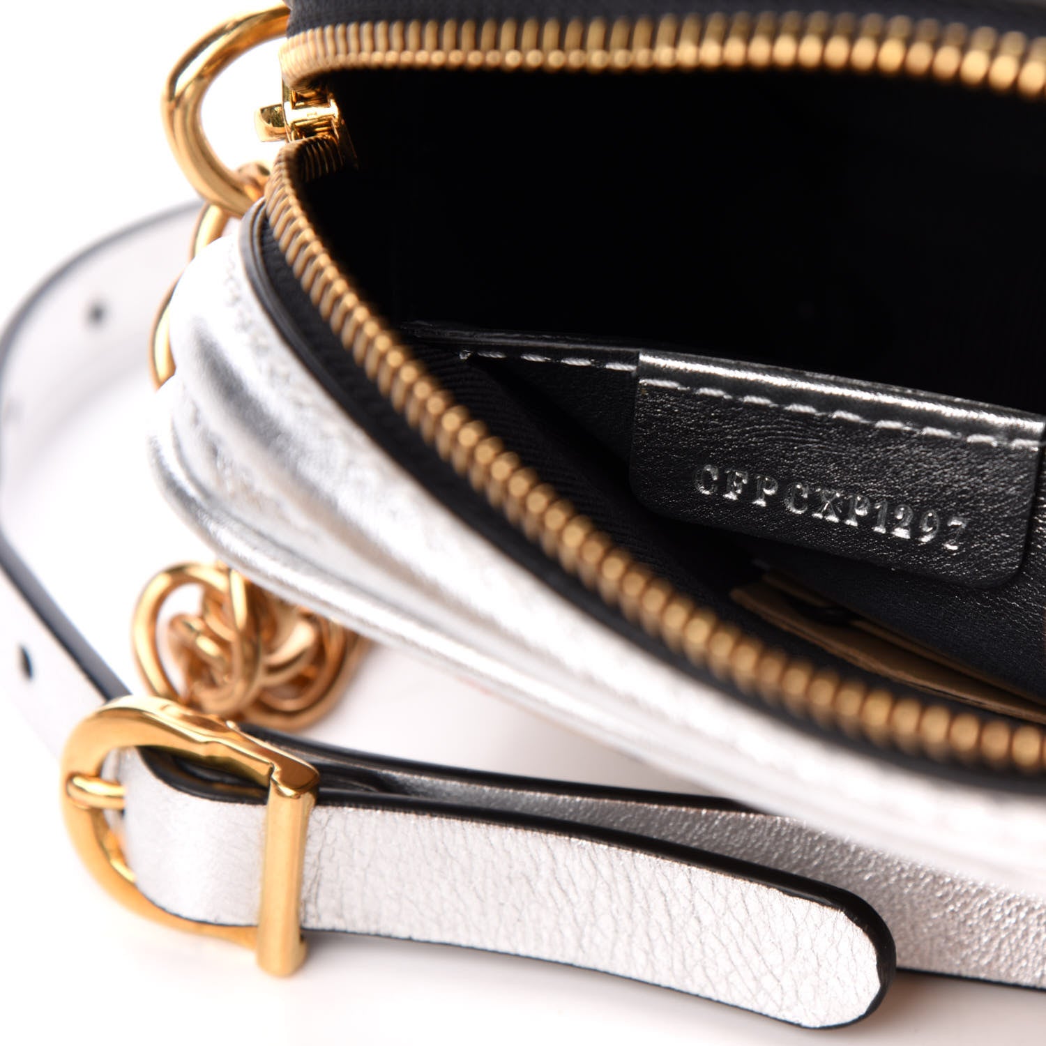 Burberry Smooth Calfskin 1983 Knight Check Link Camera Bag Silver 7 of 10