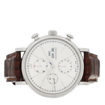 IWC Stainless Steel Alligator 42mm Portofino Chronograph Automatic Watch IW391027 2 of 4