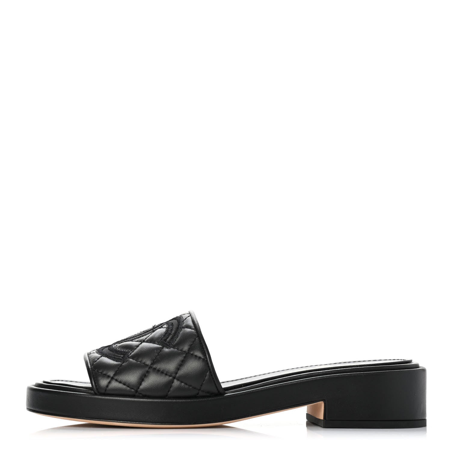 Chanel Lambskin Quilted CC Mules 39.5 Black 1 of 4