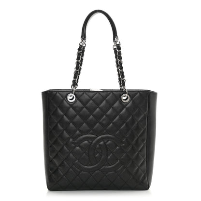 Chanel Caviar Quilted Vertical Grand Shopping Tote GST Black 1 of 12