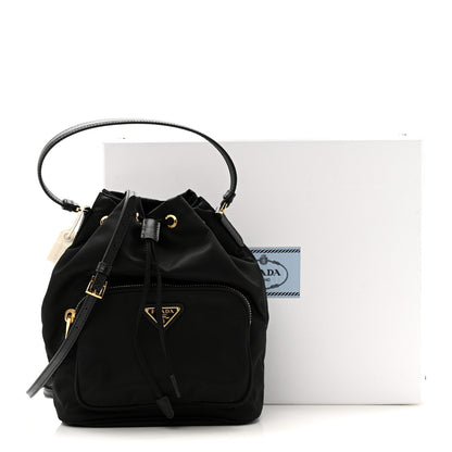 Prada Re-Nylon Duet Drawstring Shoulder Bag Black 11 of 11