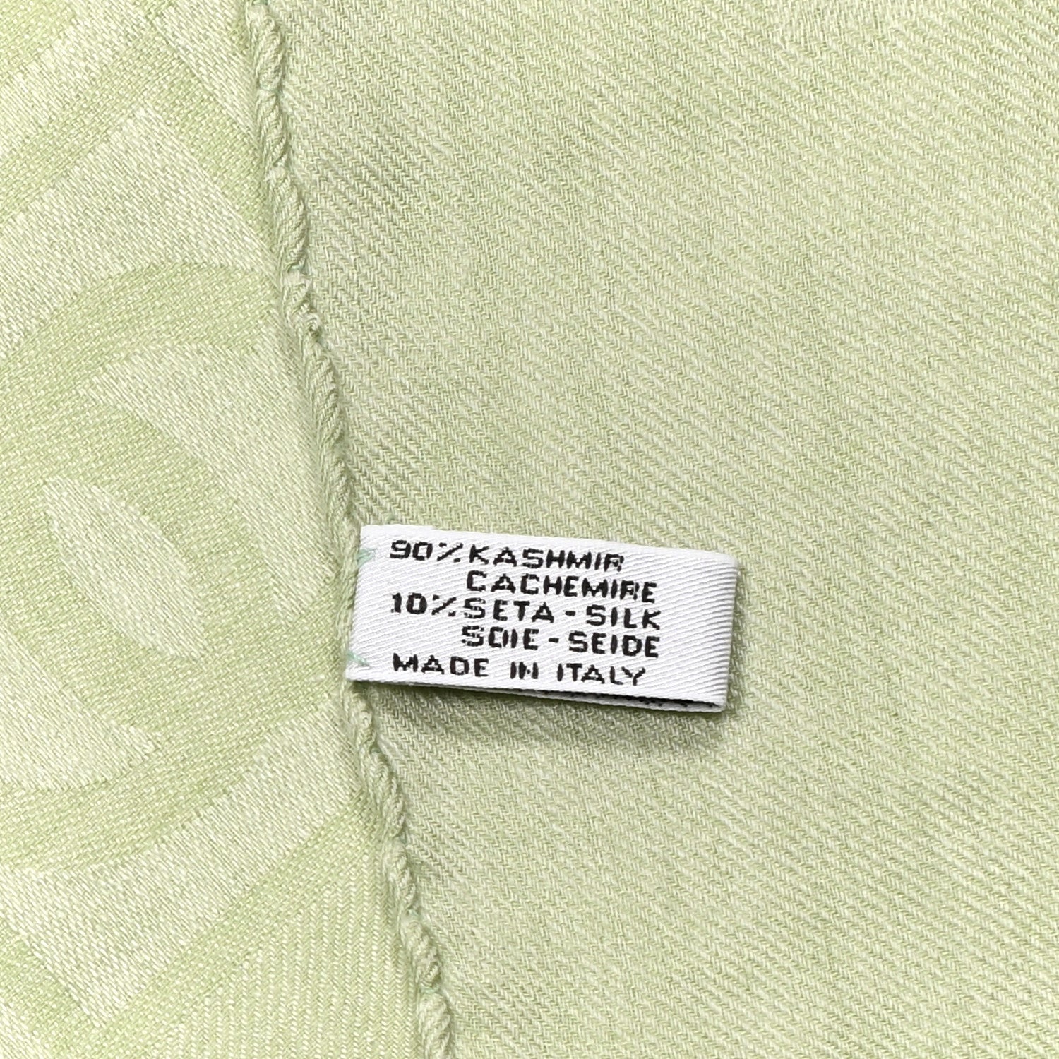 Chanel Cashmere Silk CC Scarf Green 6 of 6