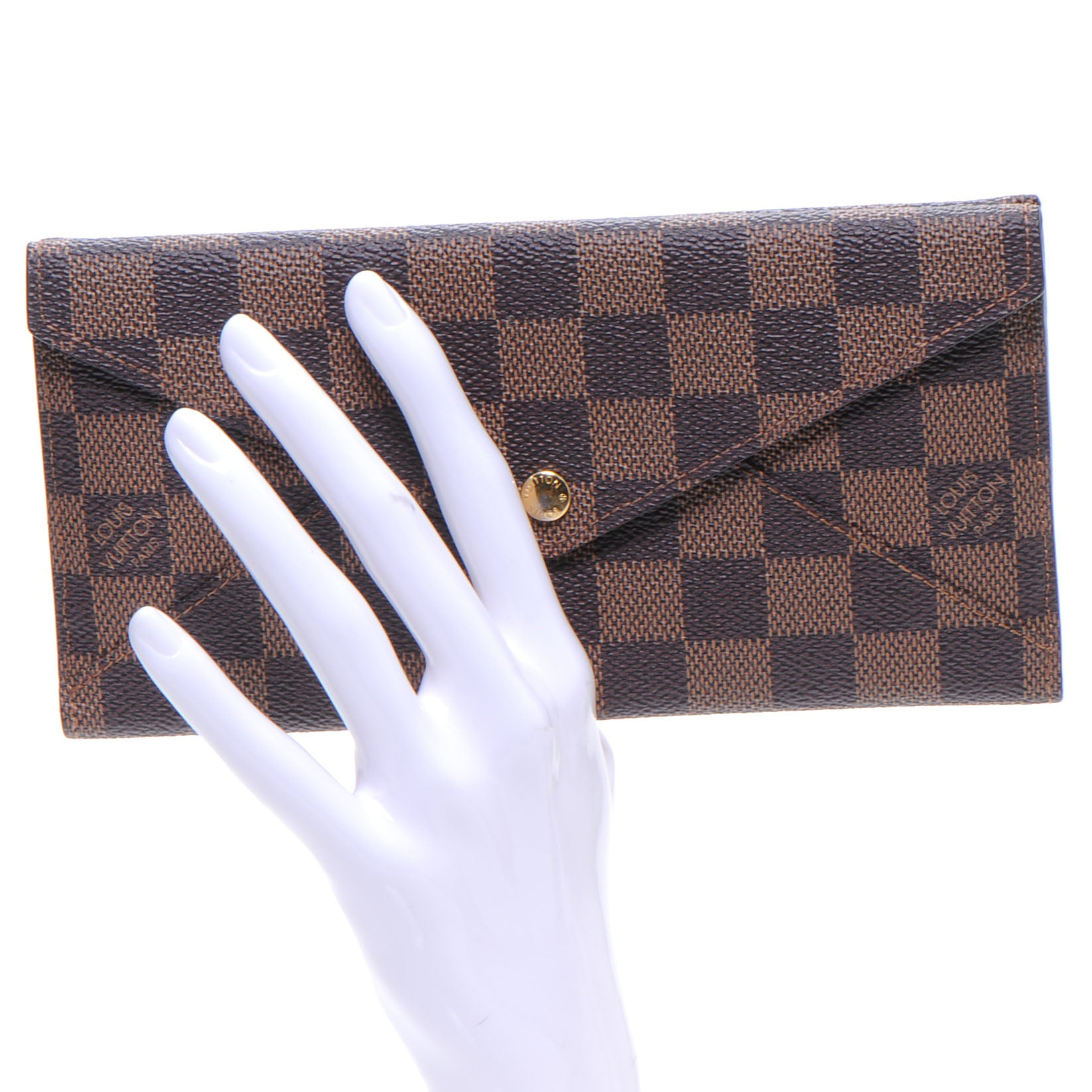 Louis Vuitton Damier Ebene Long Origami Wallet 2 of 7