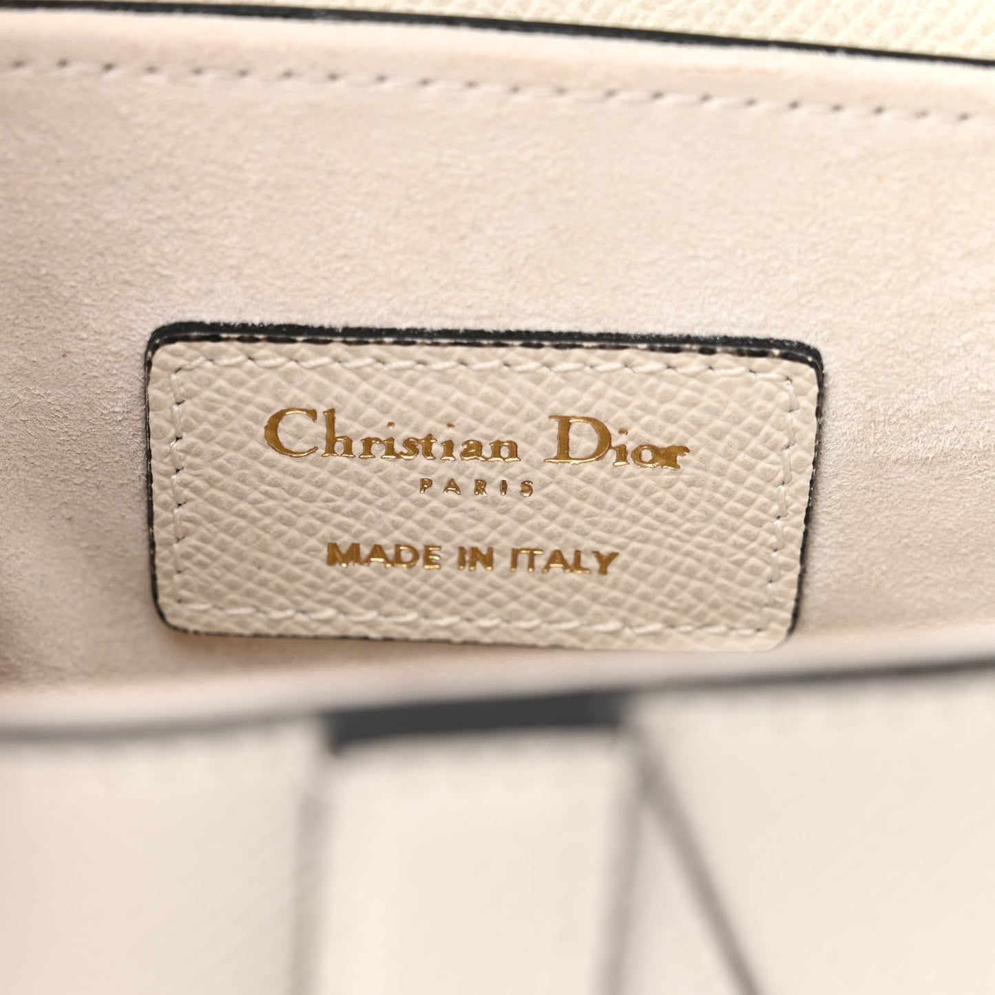 Grained Calfskin Mini Saddle Bag With Strap White