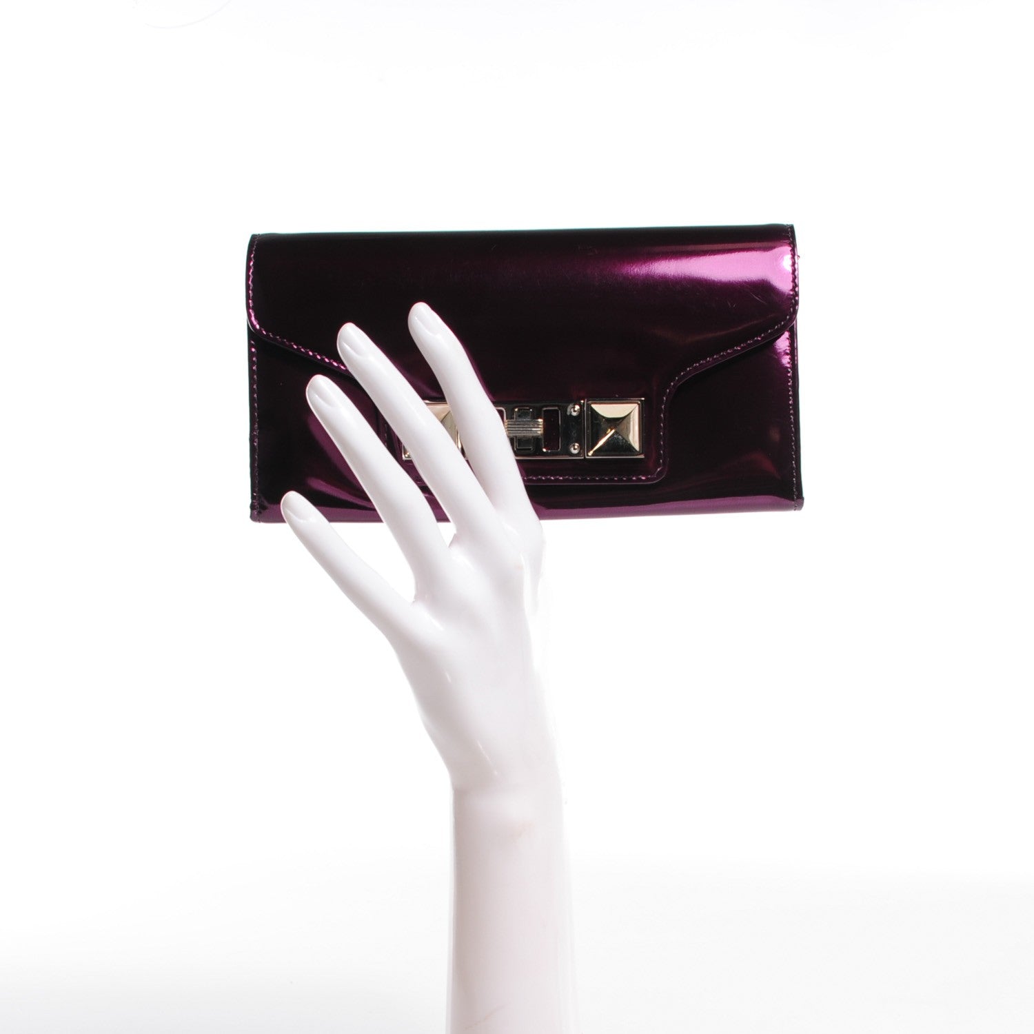Proenza Schouler Metallic Patent Calfskin PS11 Continental Wallet 2 of 9
