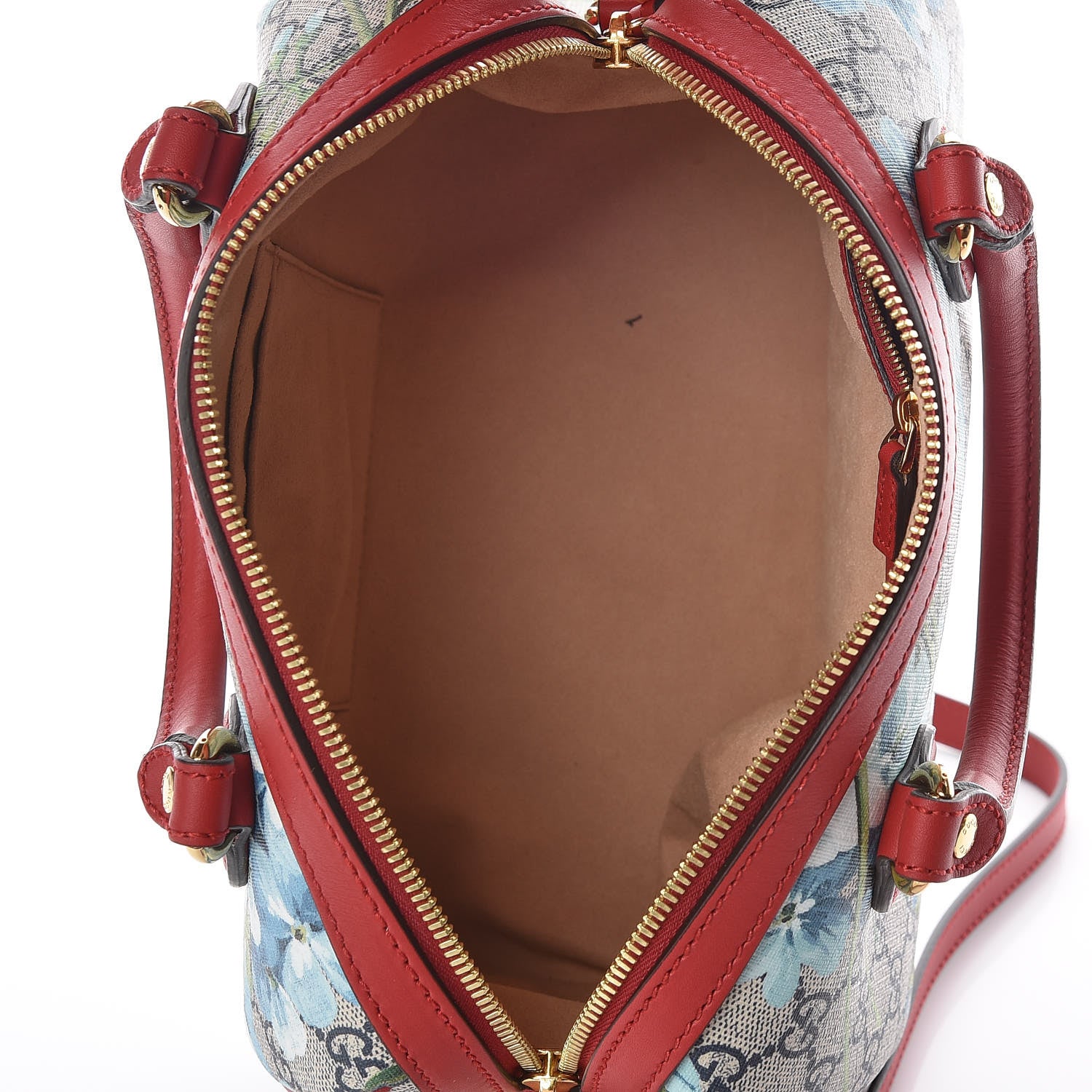Gucci GG Supreme Monogram Blooms Small Boston Beige Blue Navy Hibiscus Red 8 of 10