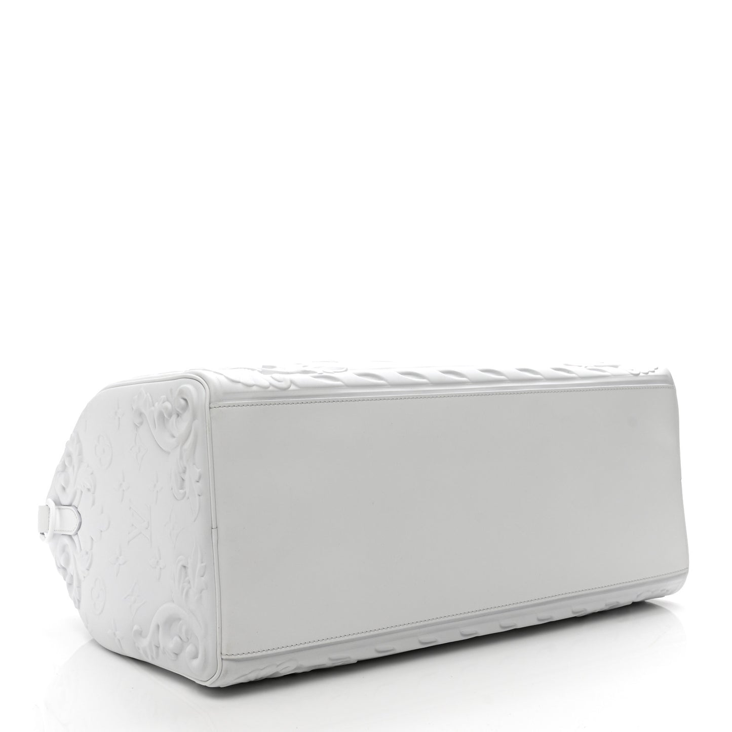Calfskin LV Ornament Keepall 50 Bandouliere  Optic White