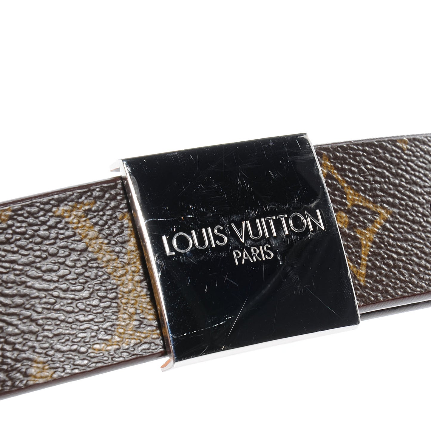 Monogram Ceinture Belt w Silver Buckle 90 36