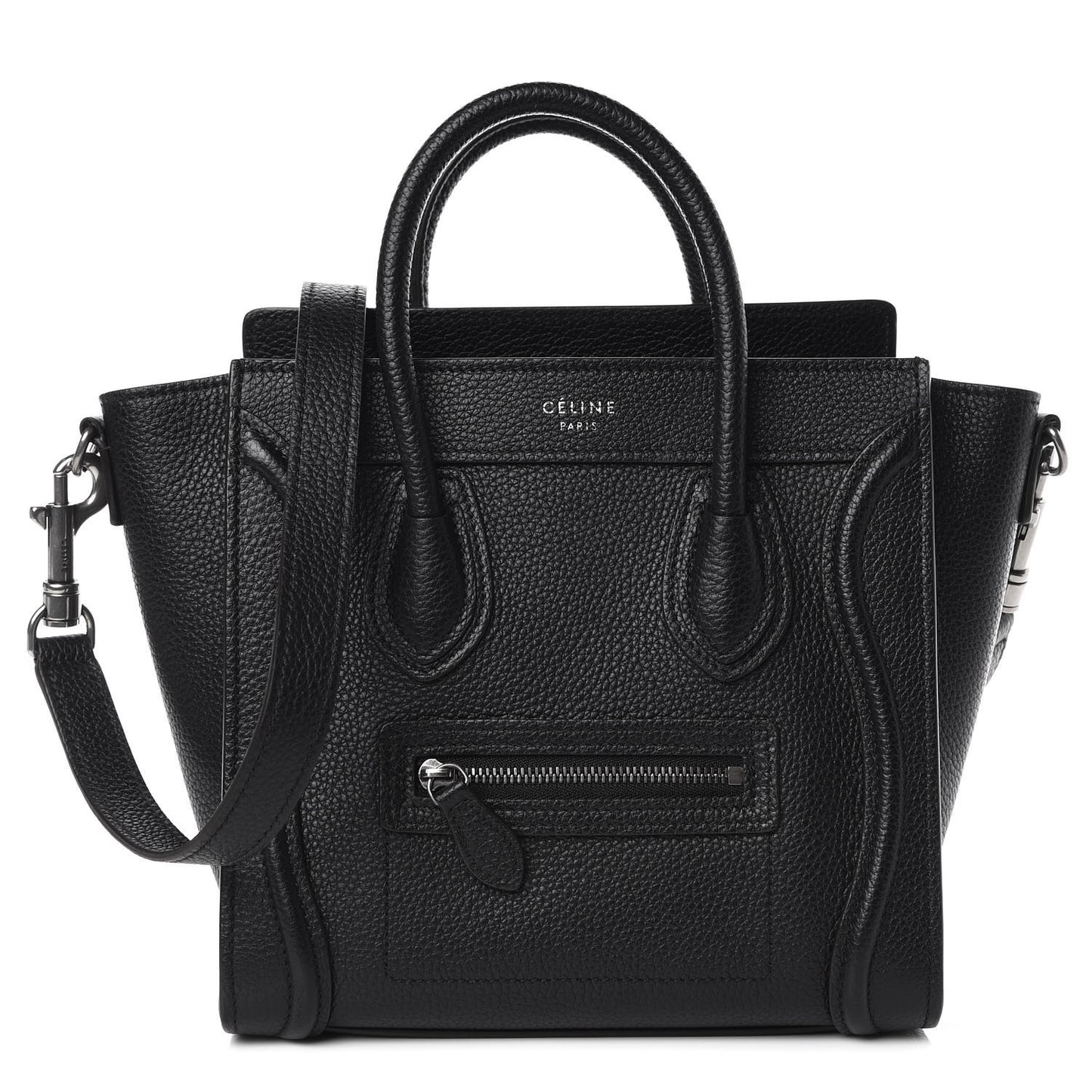 Drummed Calfskin Nano Luggage Black