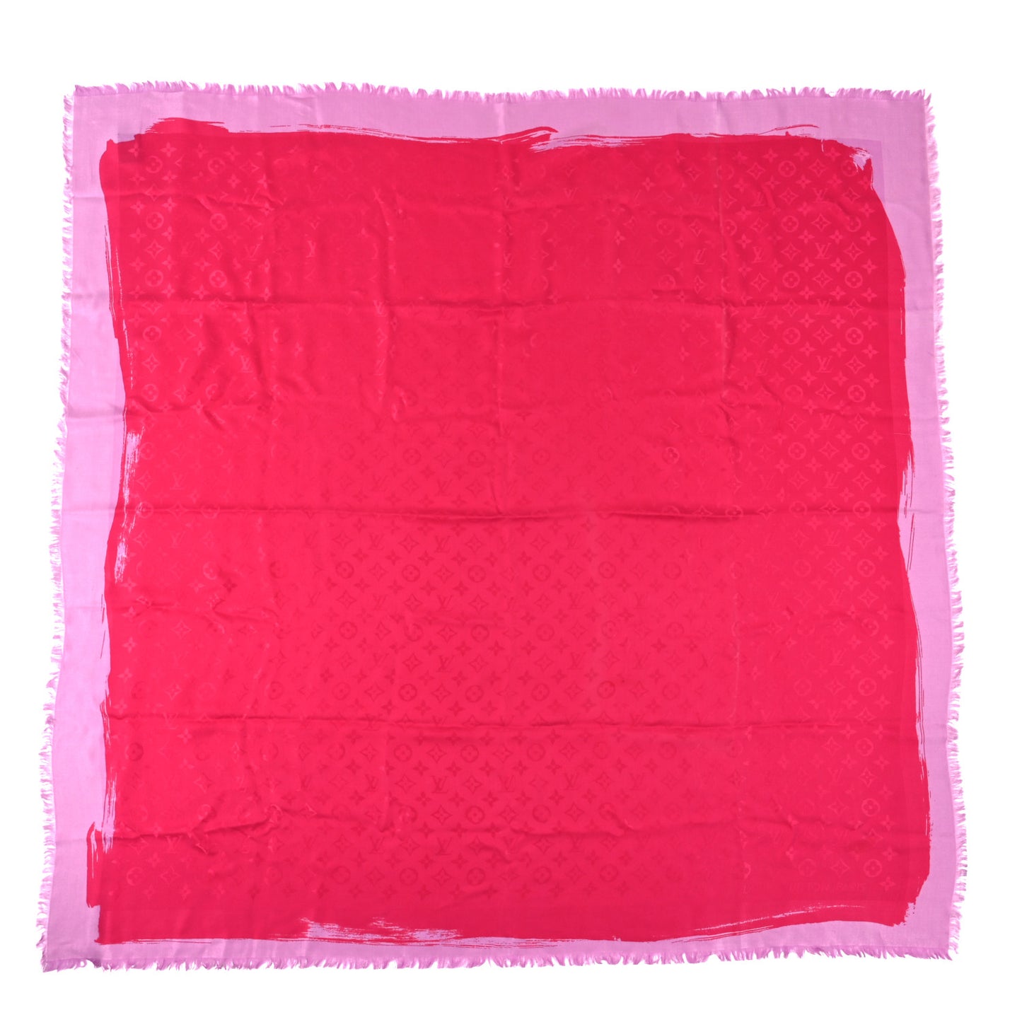 Silk Wool Monogram Arty Shawl Pivoine