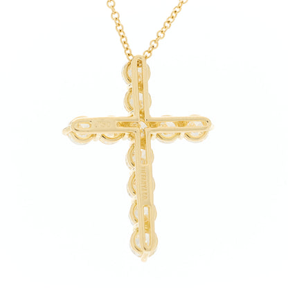 Tiffany 18K Yellow Gold Diamond Large Cross Pendant Necklace 5 of 5