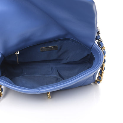 Chanel Lambskin Quilted Medium 19 Flap Blue 5 of 11