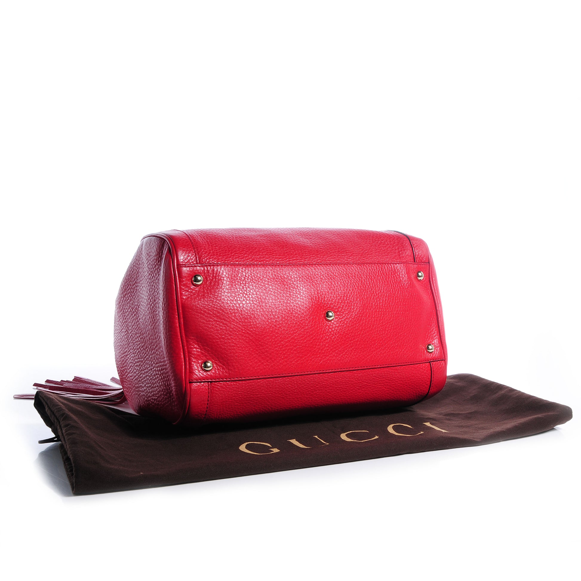 Gucci Pebbled Calfskin Medium Soho Boston Red 4 of 7