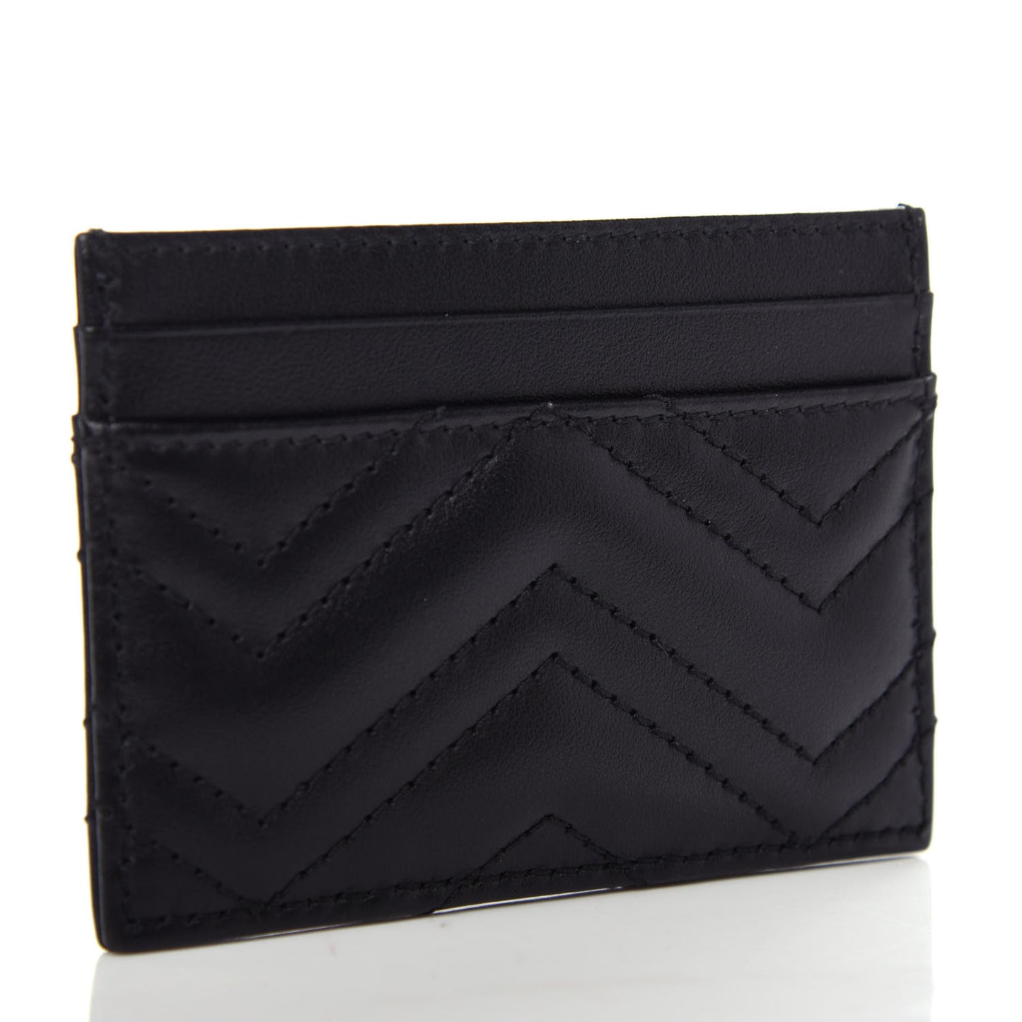 Calfskin Matelasse GG Marmont Card Holder Black