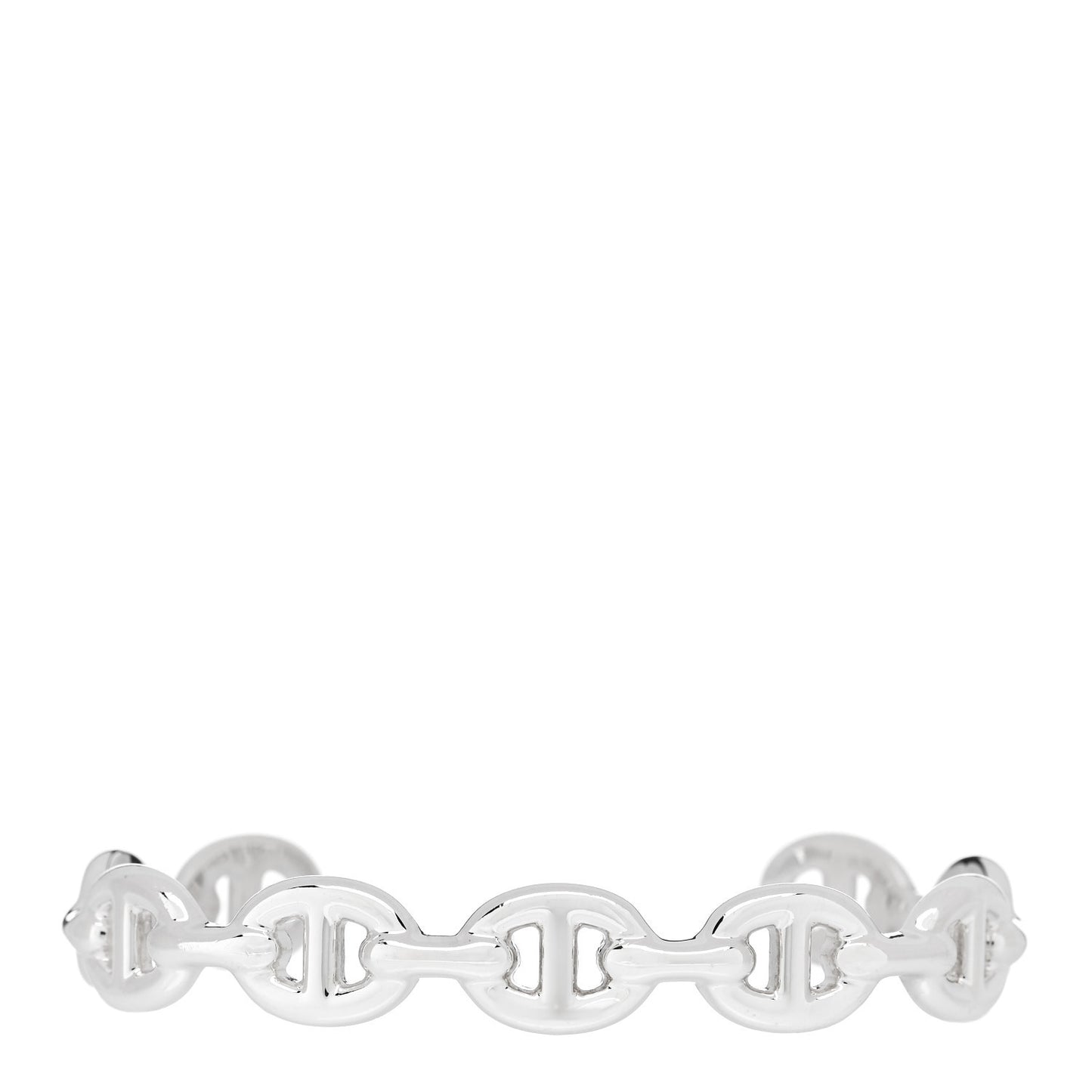 Sterling Silver MM Chaine d'Ancre Enchainee Cuff Bracelet SH