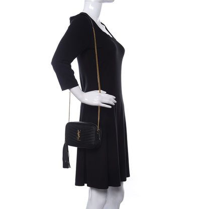 Saint Laurent Grain De Poudre Matelasse Monogram Mini Lou Camera Bag Black 2 of 10