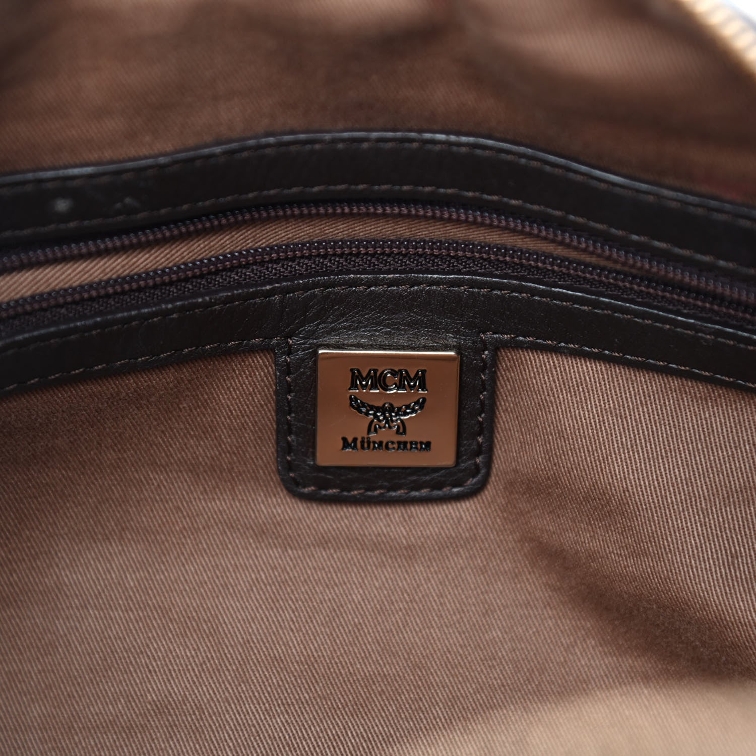 MCM Visetos Boston Bag Brown 6 of 12