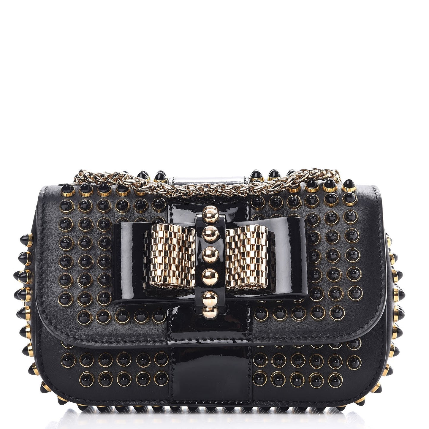 Calfskin Cabo Sweety Charity Crossbody Bag Black Gold