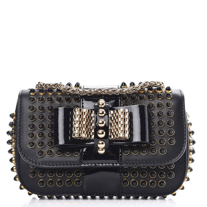 Christian Louboutin Calfskin Cabo Sweety Charity Crossbody Bag Black Gold 1 of 8