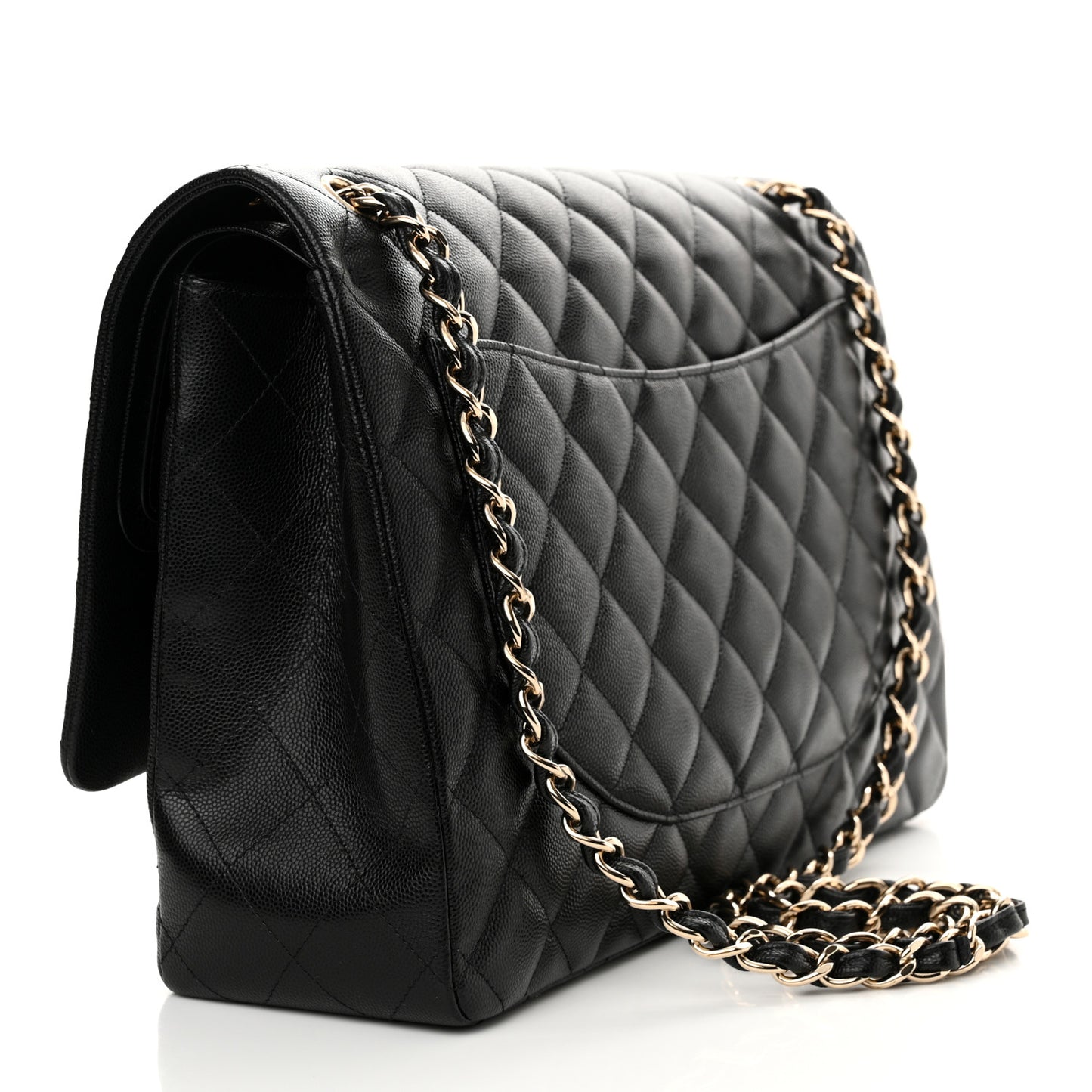 Caviar Quilted Maxi Double Flap Black