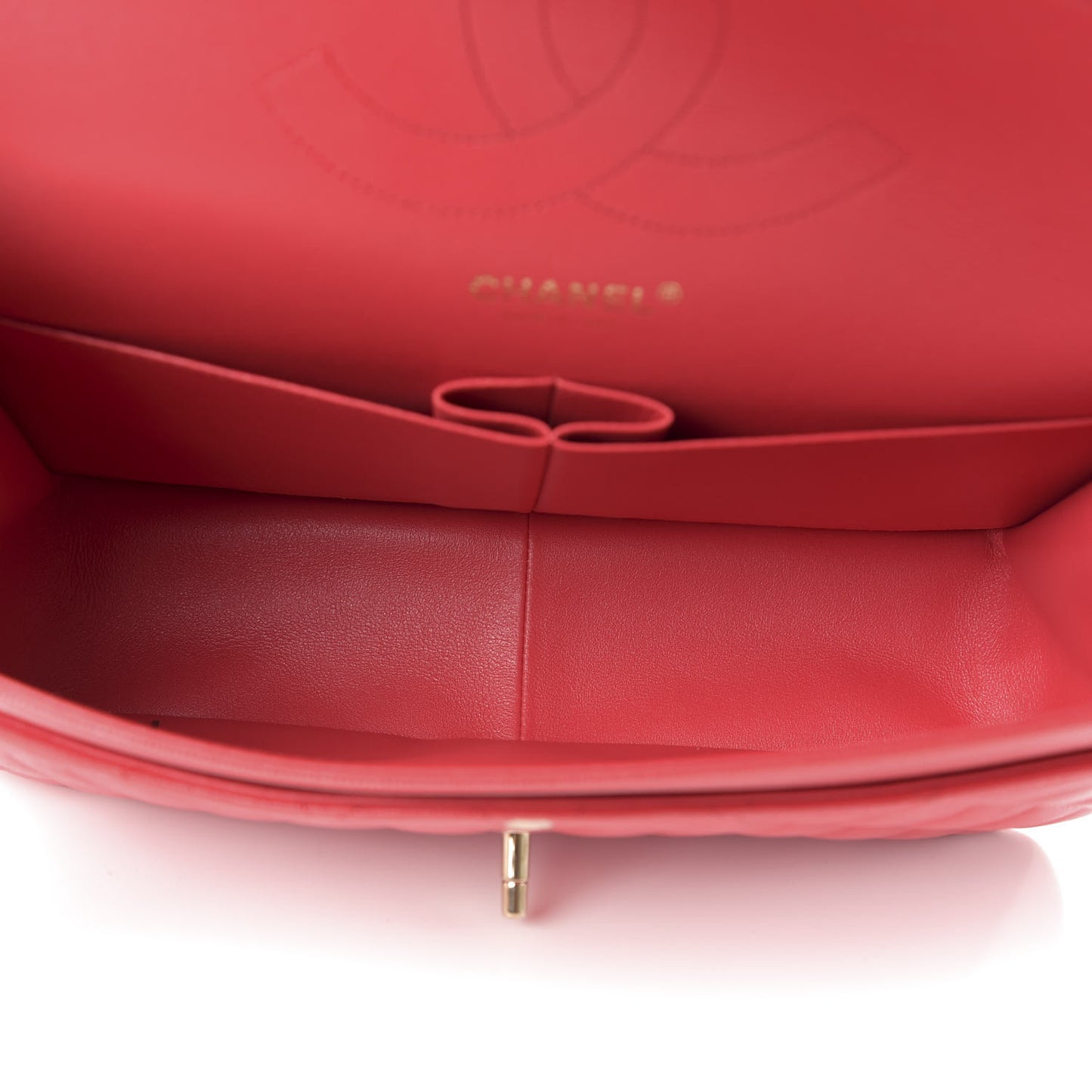 Caviar Quilted Jumbo Double Flap Red
