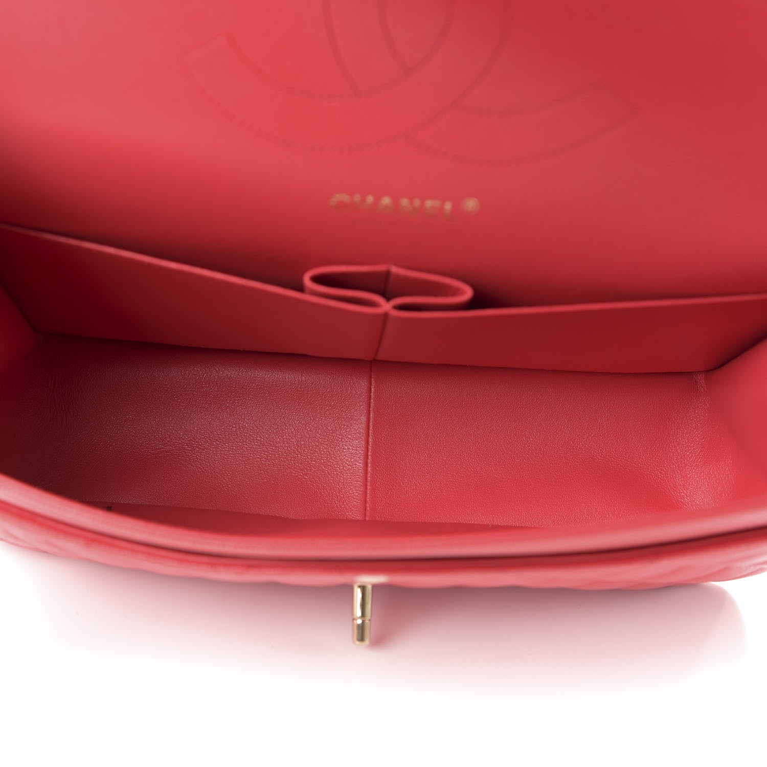 Chanel Caviar Quilted Jumbo Double Flap Red 5 of 10