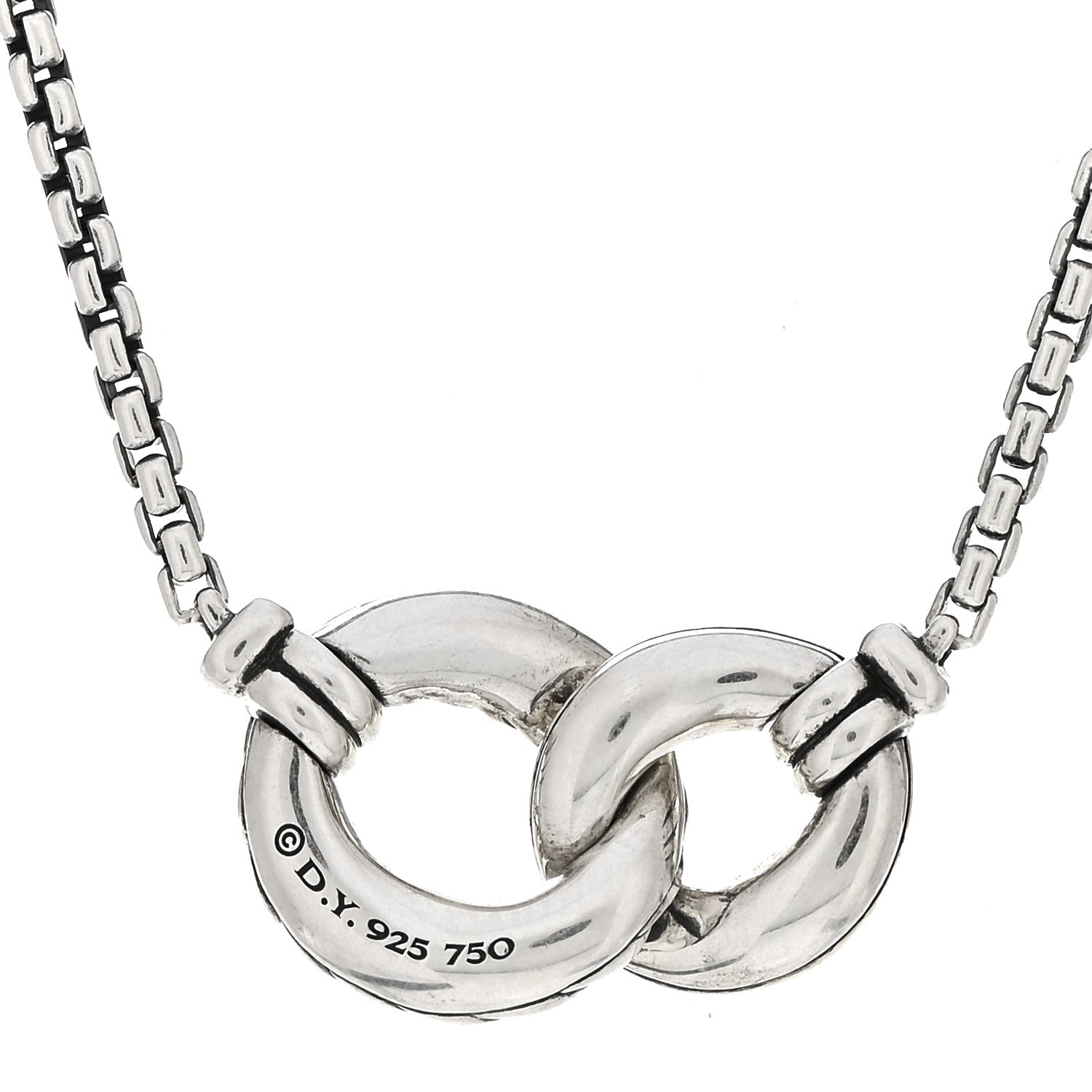 David Yurman Sterling Silver 18K Yellow Gold Belmont Pendant Necklace 4 of 4