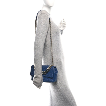 Chanel Lambskin Quilted Resin Bi-Color Chain Flap Bag Navy 2 of 11