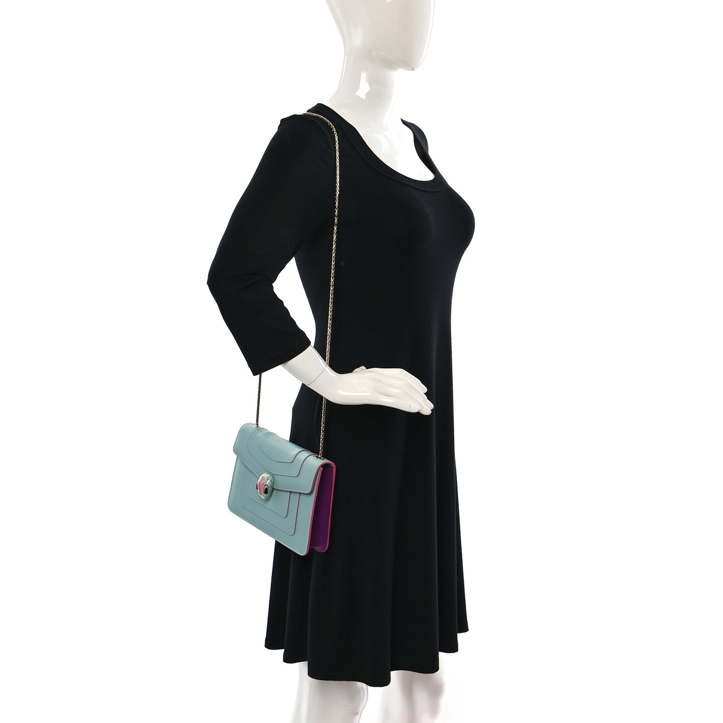 Calfskin Serpenti Forever Crossbody Bag Light Blue