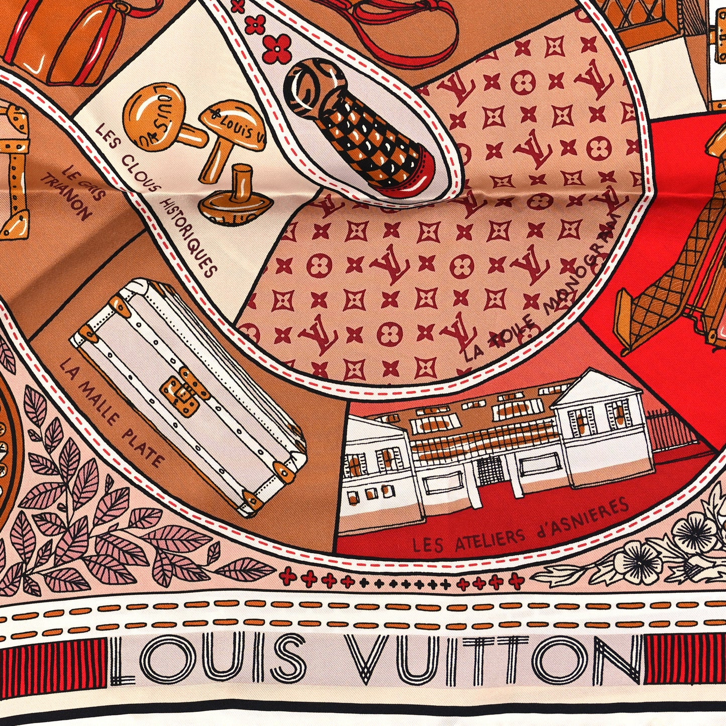 Silk Jeu De Louis Square Scarf Beige