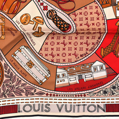 Louis Vuitton Silk Jeu De Louis Square Scarf Beige 4 of 6