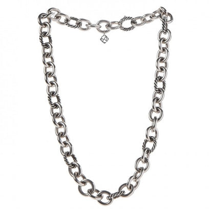 David Yurman Sterling Silver 12mm Oval Link Necklace 3 of 5
