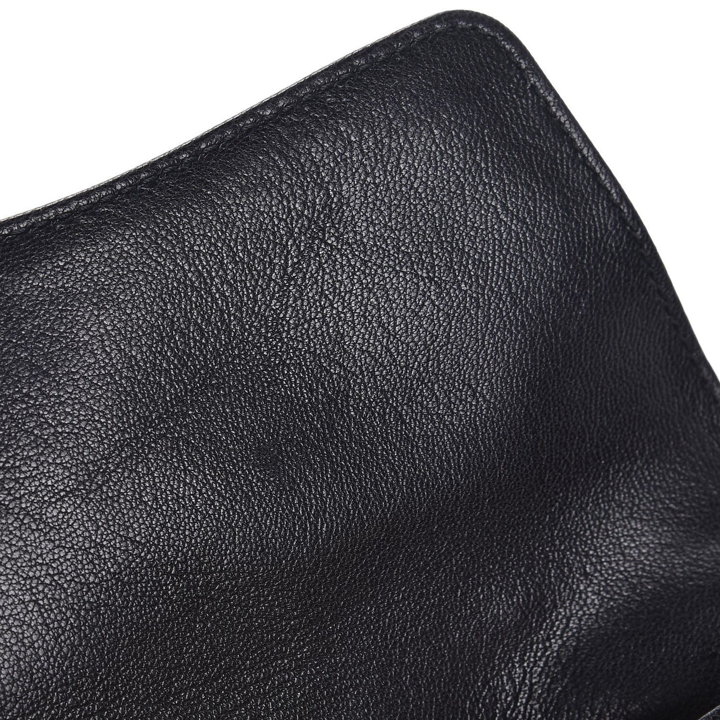 Goatskin Studded Crystal Horsebit Clutch Black