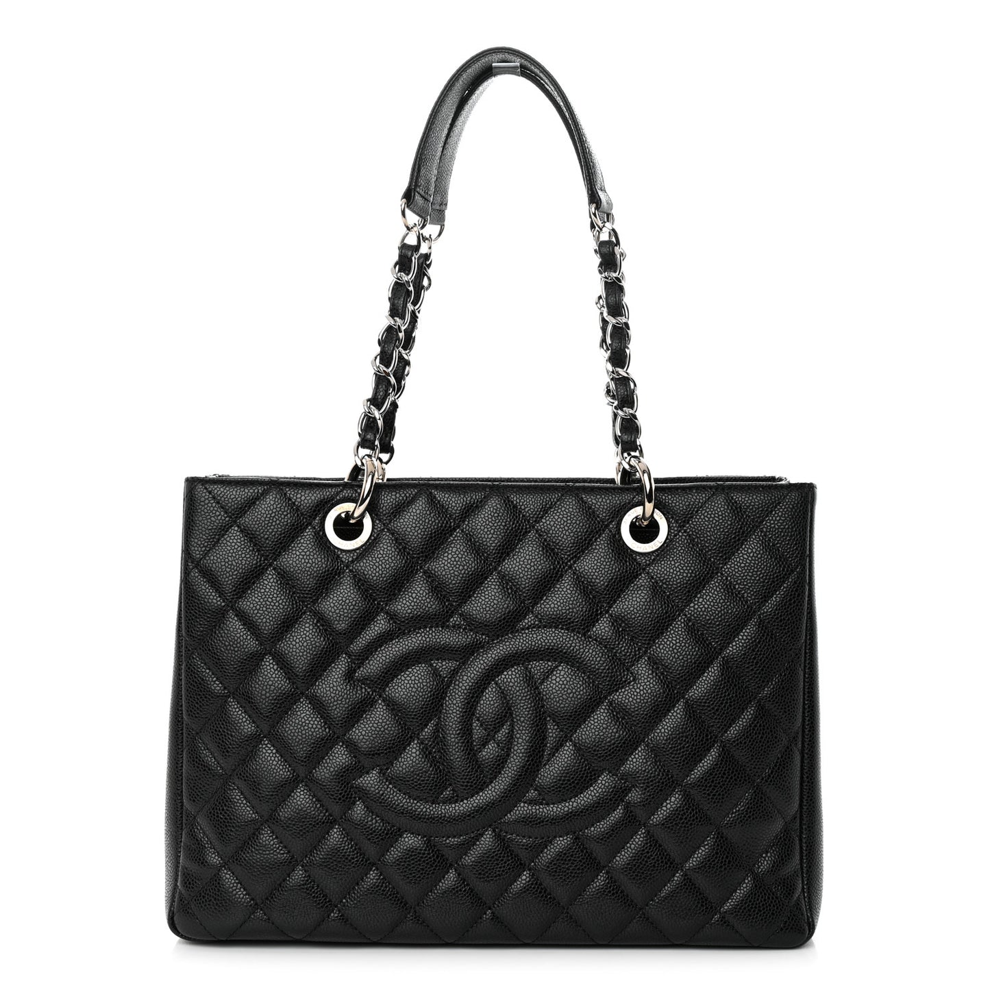 Caviar Quilted Grand Shopping Tote GST Black